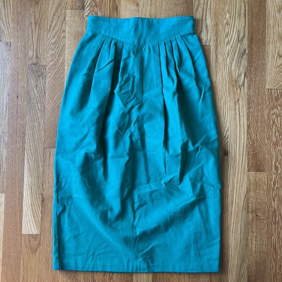 Vintage 50s/60s kelly green midi skirt - Picture 5 of 6